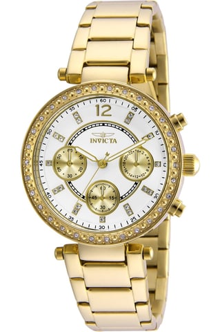 Invicta Angel 21387 Women's Watch - Quartz Movement - Stainless Steel with White Dial - 36 mm