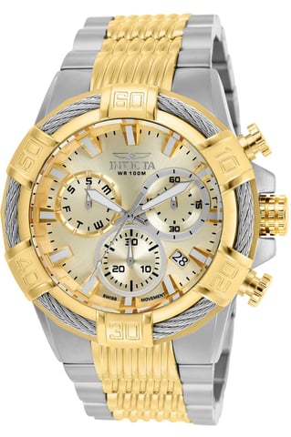Invicta Bolt 25864 Men's Watch - Quartz Movement - Stainless Steel with Gold Dial - 51 mm