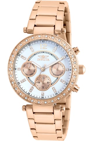 Invicta Angel 21558 Women's Watch - Quartz Movement - Stainless Steel with White Dial - 36 mm
