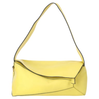 Loewe Puzzle Hobo Bag in Yellow Calfskin Leather