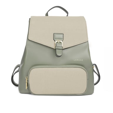 Women’s Small Backpack, School Work Rucksack Bag in Sage Beige