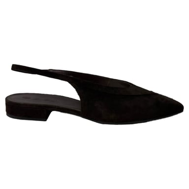 Loro Piana Rebecca Slingback Ballettskor i Brunt Mocka
