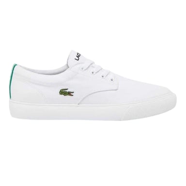 Lacoste Mens Canvas Grip Flat Trainers (White)