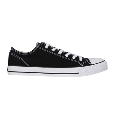 SoulCal Mens Canvas Flat Trainers (Black/White)