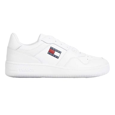 Tommy Jeans Mens Leather Basketball Cupsole Trainers (White)