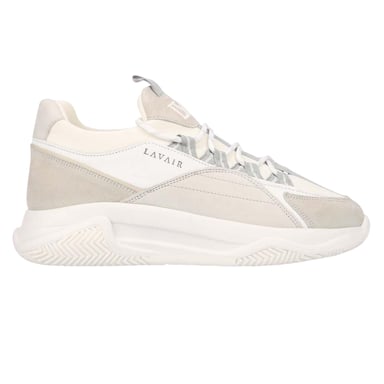 Lavair Mens Creator Panelled Nappa Leather Trainers (White)