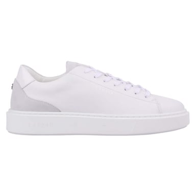 Lavair Mens Luna Logo Leather Trainers (White/Grey)