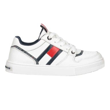 Tommy Hilfiger Childrens/Kids Flag Flat Trainers (White)