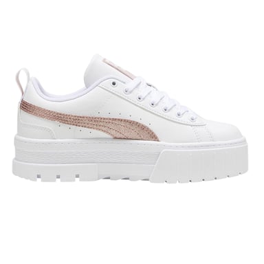 Puma Womens/Ladies Mayze Leather Platform Trainers (White/Glitter White)