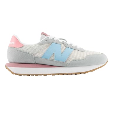New Balance Dames 237 Classic suède sneakers (Wit/blauw/roze)