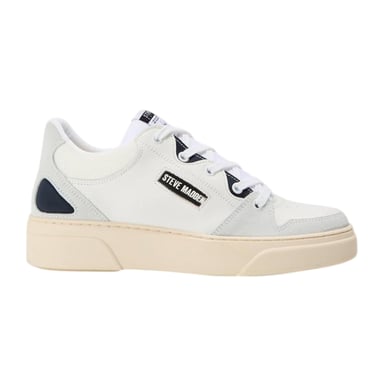 Steve Madden Mens Kingpin Lace Up Flat Shoes (White/Navy)