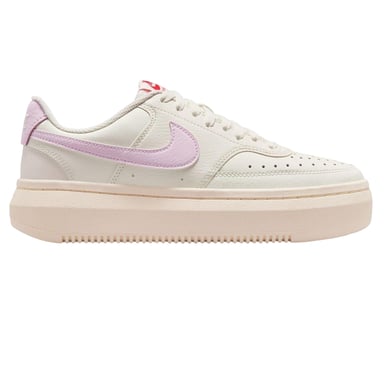 Nike Womens/Ladies Court Vision Swoosh Leather Platform Trainers (White/Pink)