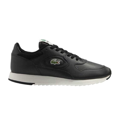 Lacoste Mens Linetrack Leather Running Trainers (Black/Off White)