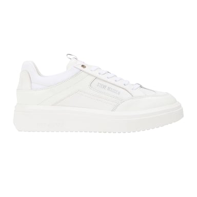 Steve Madden Mens Orlando Leather Trainers (White)