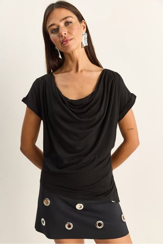 Cowl Neck Drape Blouse