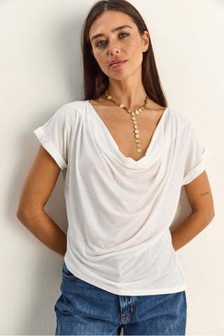 Cowl Neck Drape Blouse