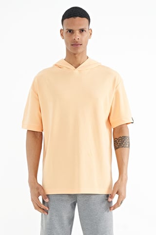 Oversized Hooded T-Shirt with Accessory Details