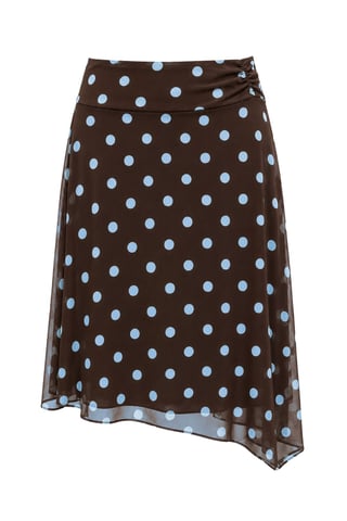 High-Waist Polka Dot Tulle Midi Skirt