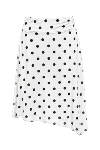 High-Waist Polka Dot Tulle Midi Skirt