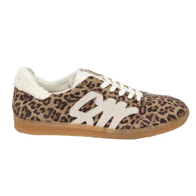 Steve Madden Womens/Ladies Elora Leopard Print Textile Trainers (Brown)