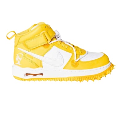 Nike Unisex Adult Off White Leather High Top Trainers (Yellow/White)