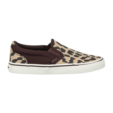 SoulCal Womens/Ladies Leopard Print Canvas Slip-on Trainers (Brown)