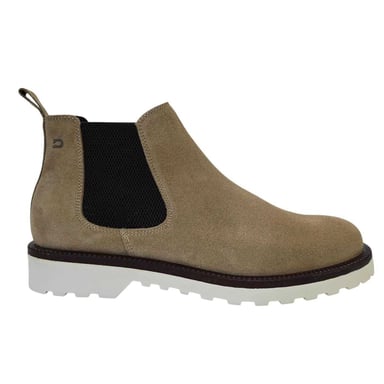 Nicholas Deakins Mens Republic Suede Flat Chelsea Boots (Beige)