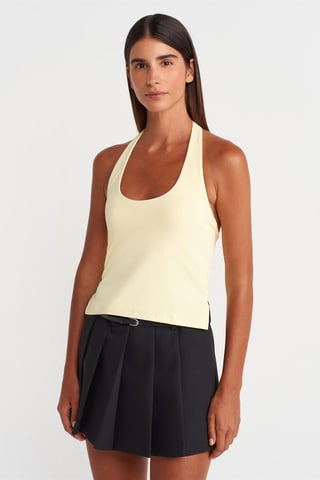 Tajt Halterneck Top med U-cut