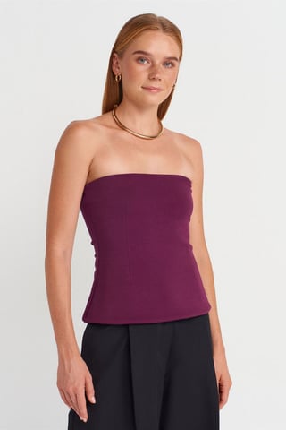 Strapless Slim-fit Bandeau Blouse