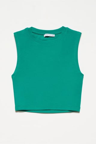 Mouwloze Crop Top Van Katoen Jersey