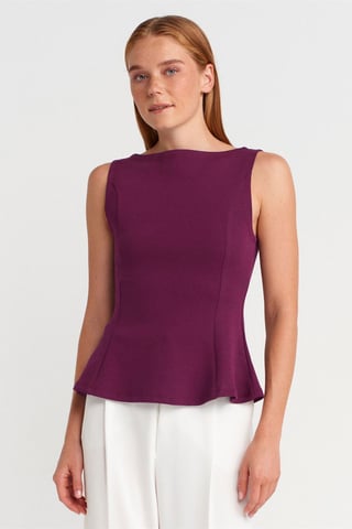 Fitted Sleeveless Peplum Blouse