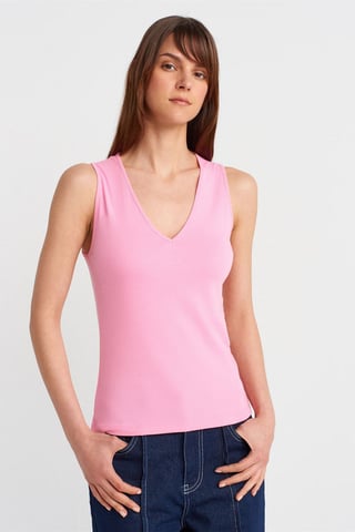 Cotton V-Neck Sleeveless Cami Blouse