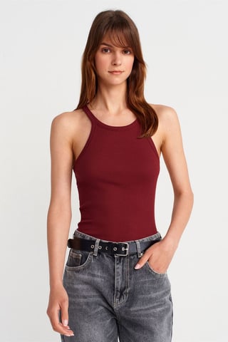 Ribbed Cotton Sleeveless Cami Blouse