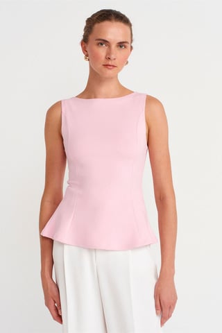 Fitted Sleeveless Peplum Blouse