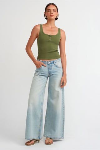 Ärmlös Slim-fit Jersey Blus