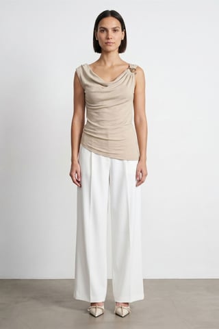 Sleeveless Cowl Neck Shell Top