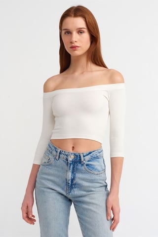 Kvinnors Off-shoulder Crop Blus