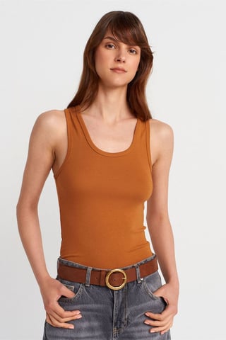 Ribbed Sleeveless Cami Blouse