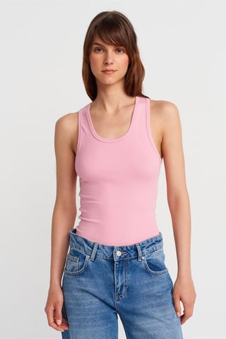 Ribbed Sleeveless Cami Blouse