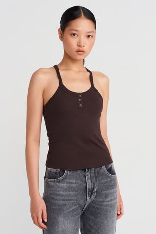 Slim Fit Ribbad Knitted Cami Blus
