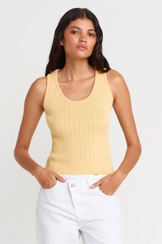 Ribbed Sleeveless Slim-fit Blouse