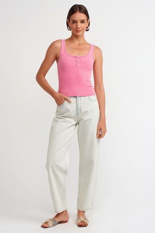 Ärmlös Slim-fit Jersey Blus