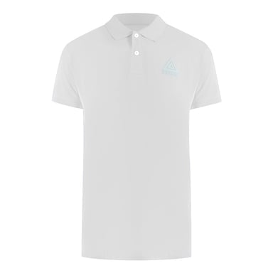 Witte Poloshirt Met Logo Van Een Ijsbergdriehoek