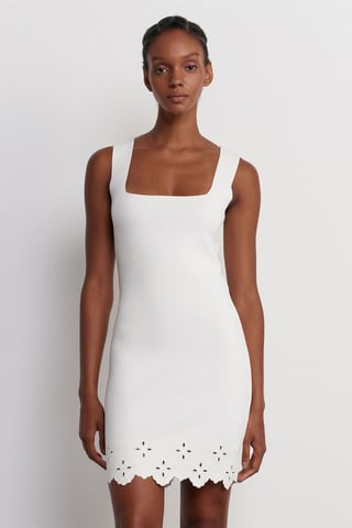 Embroidered Sleeveless Mini Dress