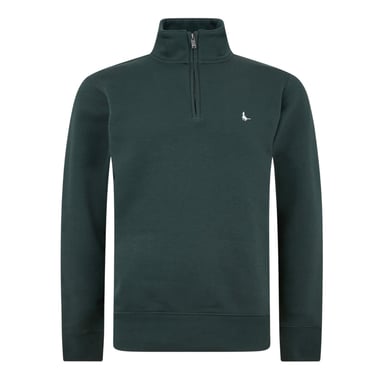 Jack Wills Mens Barchester Quarter Zip Sweatshirt (Pine)