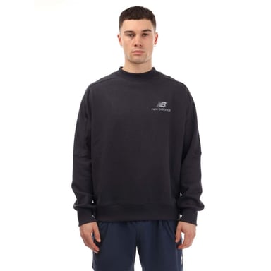 New Balance Mens French Terry Crew Neck Sweatshirt (Navy)