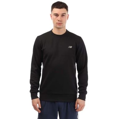 New Balance Mens Crew Neck Athletic Sweatshirt (Black)