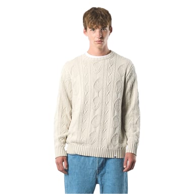Pretty Green Mens Marylebone Cable Knit Long-Sleeved Sweater Top (Grey)