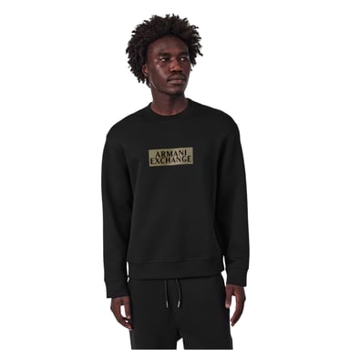 Armani Exchange Mens Logo Crew Neck Sweatshirt (Black/Gold)