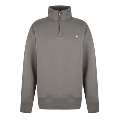 Jack Wills Mens Barchester Quarter Zip Sweatshirt (Slate)